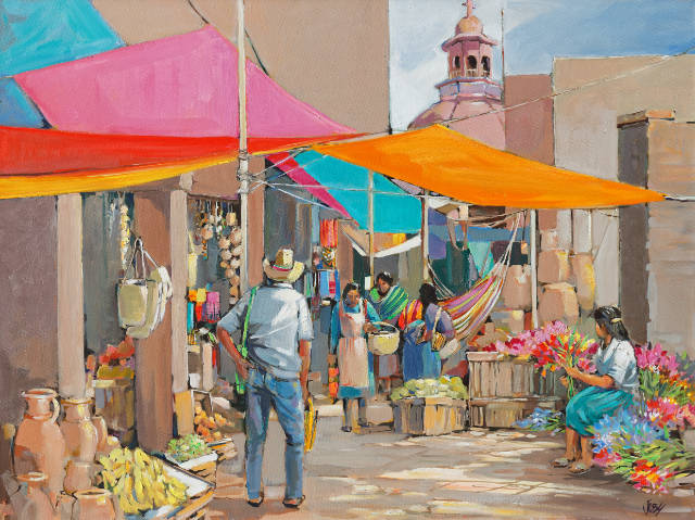 Joby Lamplot, Mexican Market Place 40x10