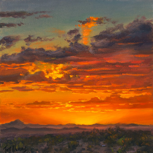 Tucson Sunset 6x6 SOLD!