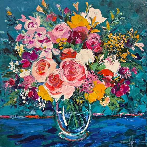 Springtime Vase 28x28 SOLD!