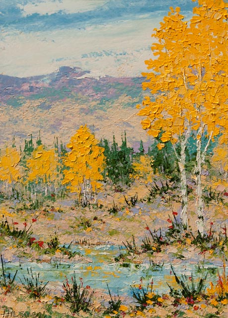 Larry Hilburn, Fall Colors Taos 9.5x7 SOLD!