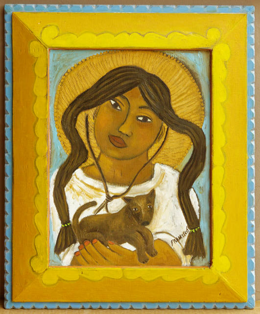 Girl With A Puppy  23x19 SOLD!