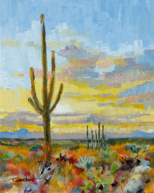 Saguaro Sunset 14x11