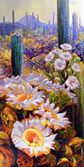 Picacho Saguaro Blooms 28x56W.jpg