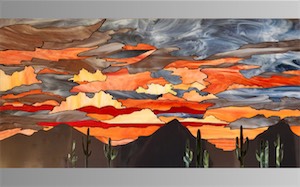 SOLD! Sunset Kaleidoscope 18x36