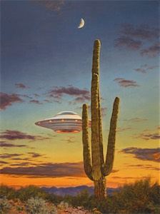 SOLD! Saguaro Moon Landing 24x18 