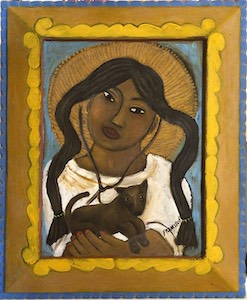 Woman with Dog 19x23