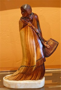 SOLD! Bob Boomer, Native Woman<br>Wedding Basket 13.5 in