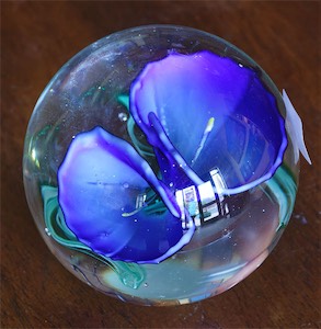 Blue Flower Paper Weight 3 inches