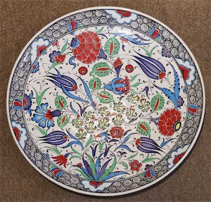Morad Jasim, Hand Painted Flowered Plate 12 inches