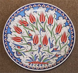Morad Jasim, Hand Painted Plant Bloom Plate 12 inches