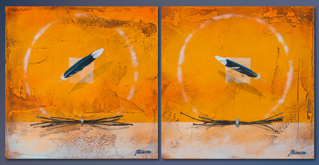 Above The Clouds diptych 12x12 SOLD!